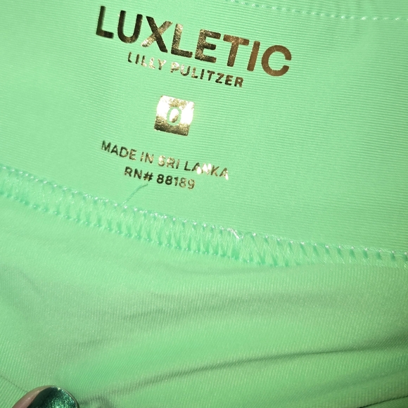 Lilly Pulitzer Luxletic Monica 15" Pleated Skort Fauna Green Performance Gingham - Picture 6 of 6